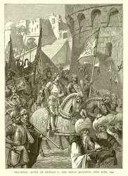 Triumphaler Einzug von Richard I. und Philipp August in Akkon, 1191