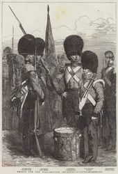 Truppen für den Krieg, britische Infanterie, Garde (Gravur)