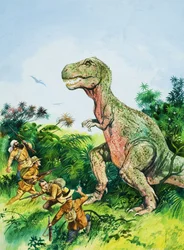 Tyrannosaurus Rex konfrontiert Männer