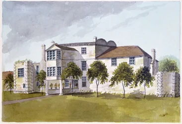 Ansicht des Hauses von Sir Noel de Caron, 1809