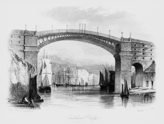 Ansicht der Sunderland Bridge, 1841