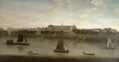 Ansicht des Royal Hospital und der Rotunde vom Südufer der Themse