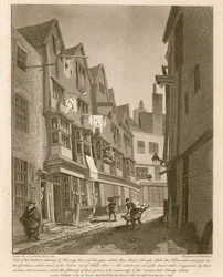 Ansicht des südlichen Endes der Thieving Lane (in den letzten Jahren Bow Street genannt)