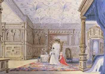 Ansicht der eingelegten Kammer, Sizergh Castle, Cumbria, ca. 1840