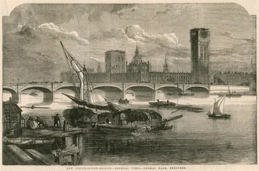 Ansicht der neuen Westminster-Brücke, London