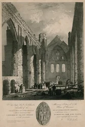 Ansicht der Ruinen der St Stephens Kapelle nach ihrer Zerstörung durch Feuer