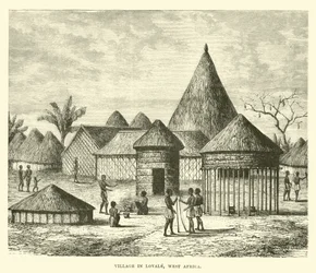 Dorf in Lovale, Westafrika