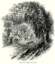 Dorf Yonkers, New York (Gravur)