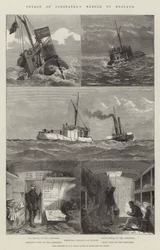 Reise der Nadel der Kleopatra nach England (Gravur)