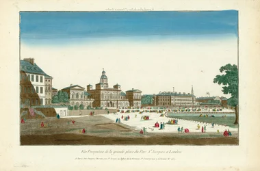 Vue perspective de la grande place du Parc St Jacques in London