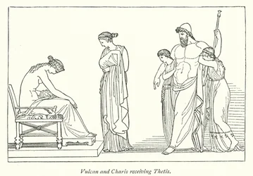 Vulkan und Charis treffen Thetis