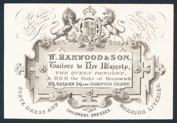 W Harwood & Sohn, Schneider, Visitenkarte