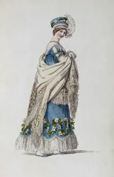 Spazierkleid, Modeplatte aus Ackermanns Repository of Arts