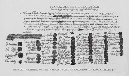 Vollstreckungsbefehl für die Hinrichtung von König Karl I.