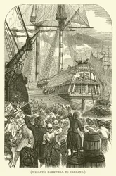 Wesleys Abschied von Irland (Gravur)
