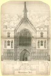 Westminster Hall, London, einschließlich eines Grundrisses des Gebäudes