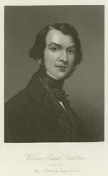 William Ewart Gladstone, im Alter von 31 (Stich)