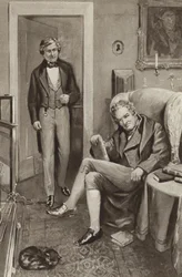 William Lloyd Garrison, der junge Kreuzzügler gegen die Sklaverei, begrüßt den alten Kreuzzügler William Wilberforce