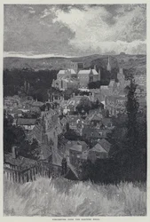 Winchester, von den östlichen Hügeln (Litho)
