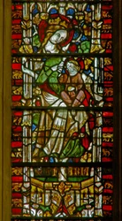 Fenster E1 mit der Jungfrau Maria