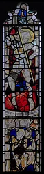 Fenster Ew zeigt St. Georg; St. Maria Kleophas, Alphaeus und ihre Kinder