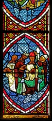 Fenster Ew mit einer Szene der Messe