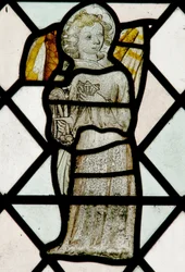 Fenster N3, das Engel mit Passionsinstrument - Nägel darstellt