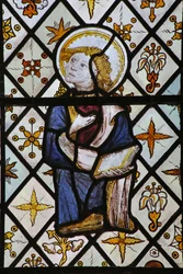 Fenster St. Nectan Kapelle Ew, den heiligen Johannes aus einer Kreuzigungsszene darstellend