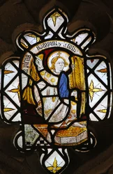 Fenster St. Nectan Kapelle Ew, den Erzengel Gabriel aus der Verkündigung darstellend