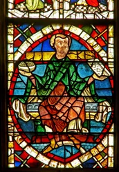 Fenster, das eine genealogische Figur zeigt: Jojachin