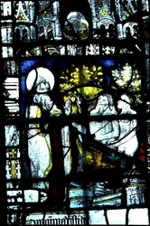 Fenster mit der Erschaffung von Adam und Eva, Mitte des 15. Jahrhunderts