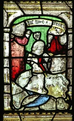 Fenster Nr. 6 zeigt St. Georg tötet den Drachen