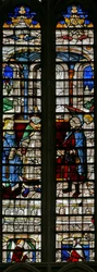 Fenster w2, Darstellung der Hochzeit von Tobias und Sarah