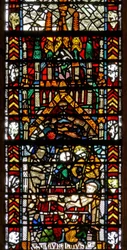Fenster w39, Darstellung des Martyriums von St. Laurentius