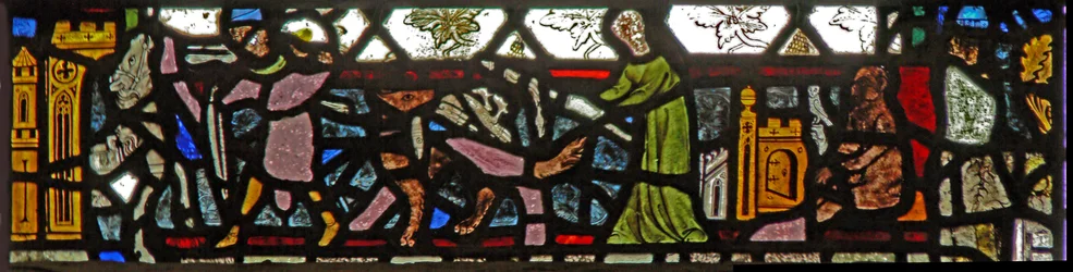 Fenster w40, Darstellung eines Randpanels mit einer Fuchsjagd