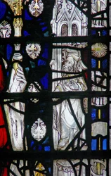 Fenster w6, Randtafel mit Figur darstellend