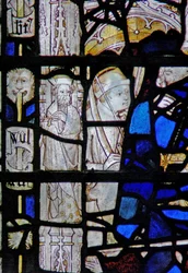 Fenster w6, Randtafel mit Figur darstellend