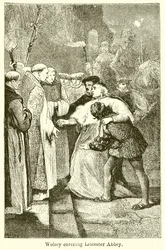 Wolsey betritt die Abtei von Leicester