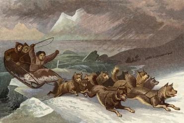 Wunderbare Flucht beim Aufbrechen des Eises
