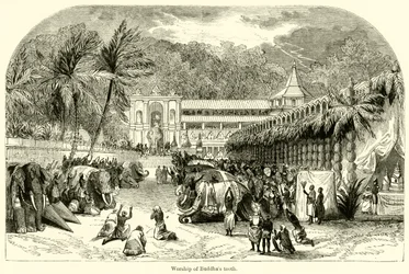 Verehrung von Buddhas Zahn