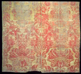 Gewebte Seiden- und Leinenprobe, frühes 18. Jahrhundert