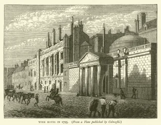 York House im Jahr 1795, nach einer Ansicht veröffentlicht von Colnaghi