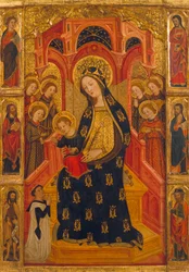 Jungfrau mit dem Kind, von Engeln umgeben - Enrique de Estencop, aus Brüssel oder Meister Anrich, tätig 1372-1400 - ca. 1390 - 142,2 x 99 - Museu Nacional d