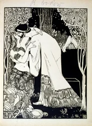 Salomon und Saba, aus dem Buch Juda illustriert von Ephraim Moses Lilien (1874-1925). Lilien gilt als Vater der zionistischen Ikonographie, geschaffen im Jugendstil. Er illustrierte 