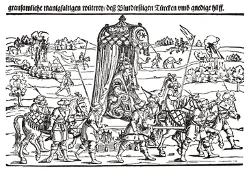Fragment eines Flugblatts über die türkische Invasion in Ungarn