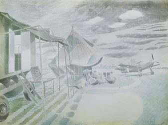 Mustang und Zelt, ca. 1942