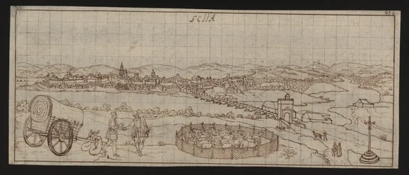 Vollseite: Stadtansicht: Ecija (Federzeichnung)