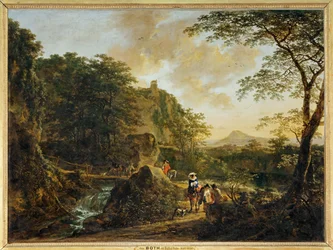 Landschaft mit Reisenden