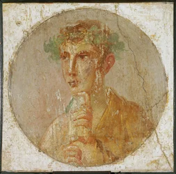 Porträt eines jungen Mannes mit Lorbeerkranz, aus Pompeji