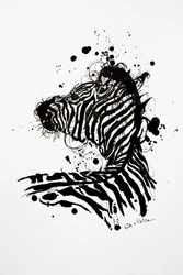 Wilde Zebra Tintenfleck